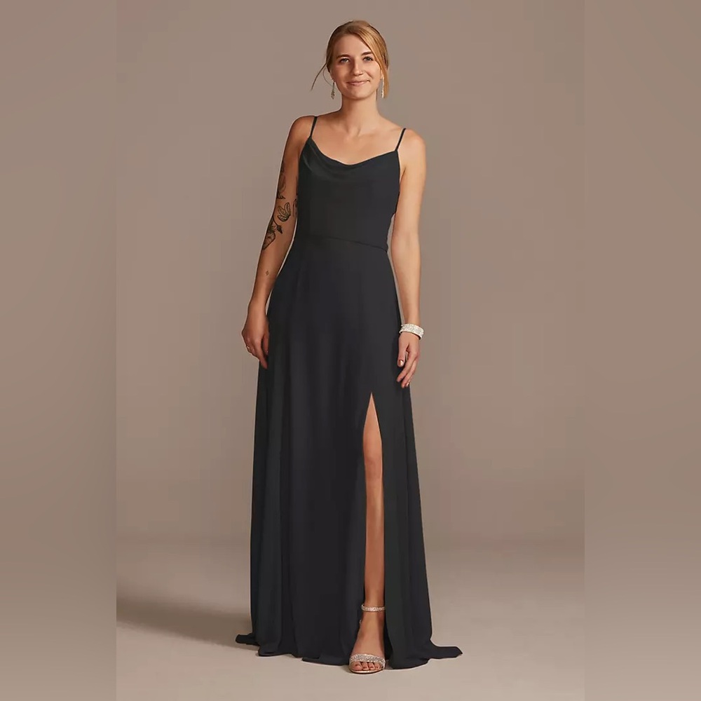 Size 12 Black Chiffon Bridesmaid Dress